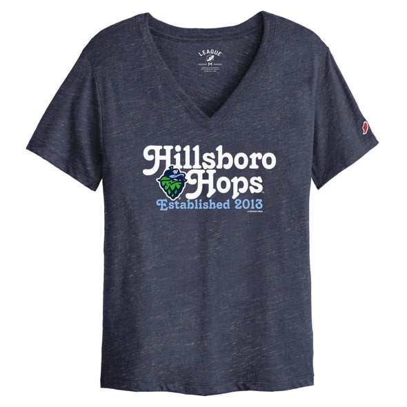 League W's Whiteboard V-Neck Tee, Hillsboro Hops