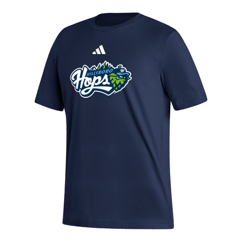 adidas Navy Primary Logo Tee, Hillsboro Hops